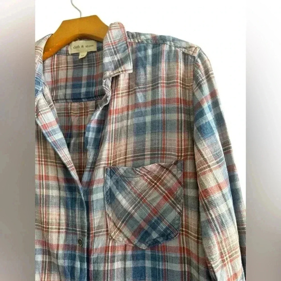 Cloth & Stone | Anthropologie soft plaid flannel Size XS - Picture 8 of 14
